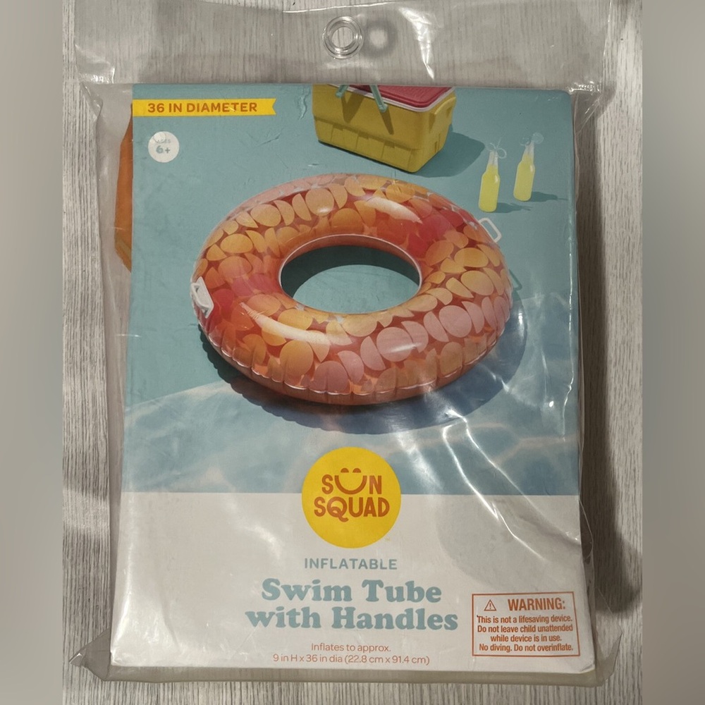 Target Sun Squad Orange Inflatable Swim Tube NIP